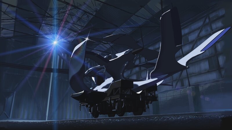 mecha in a hangar