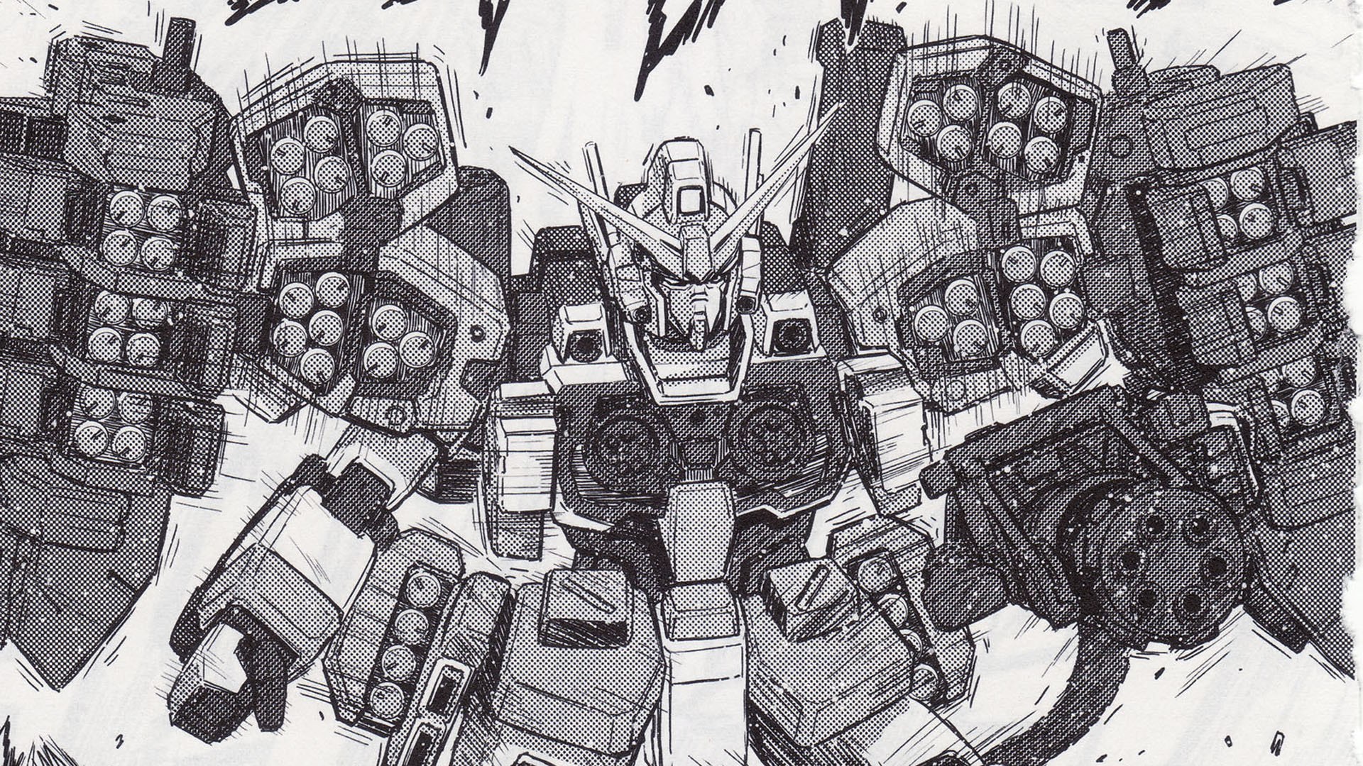 mecha in combat formation