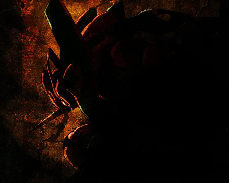 mecha in dark silhouette