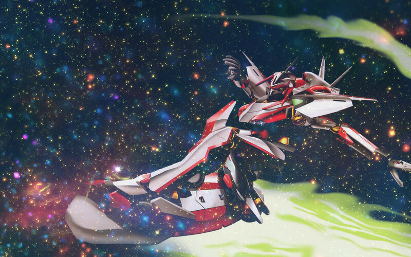 mecha in space battle
