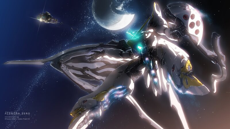 Mecha in Space — Blue, Dramatic, Night