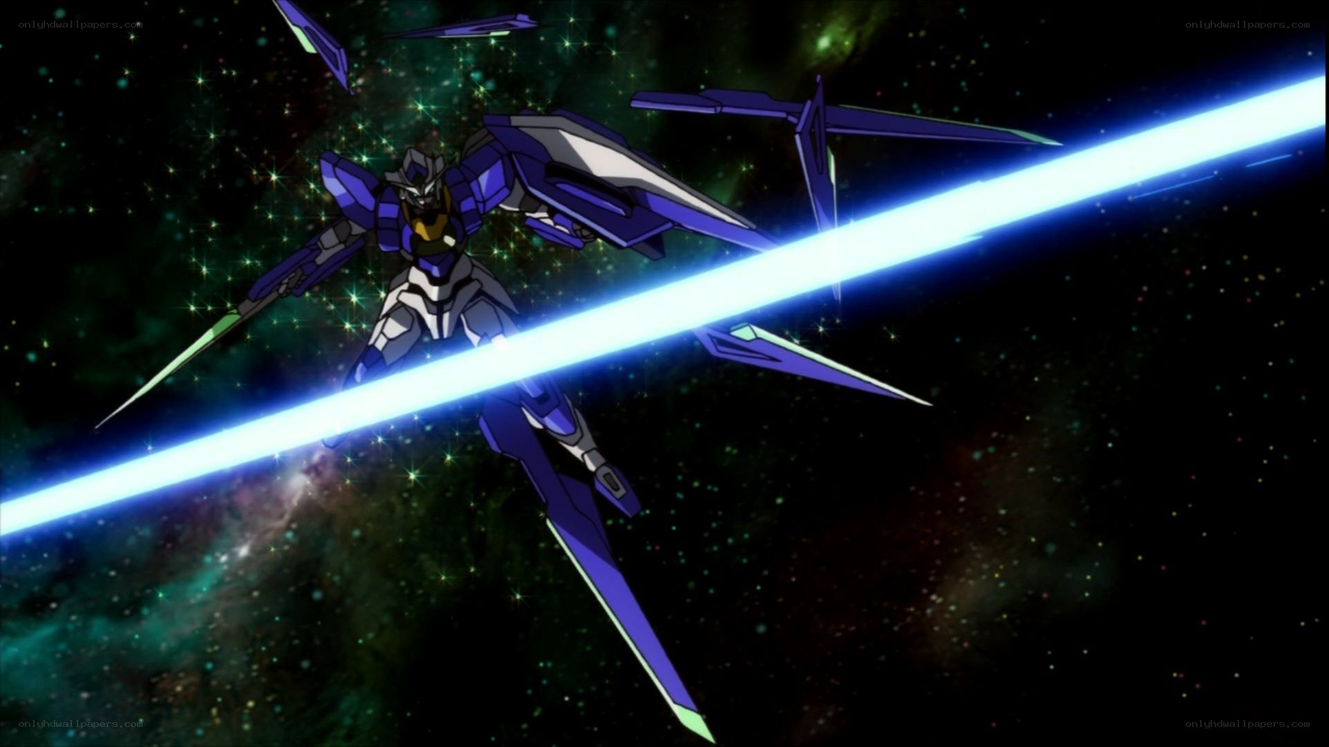 mecha in space with beam saber