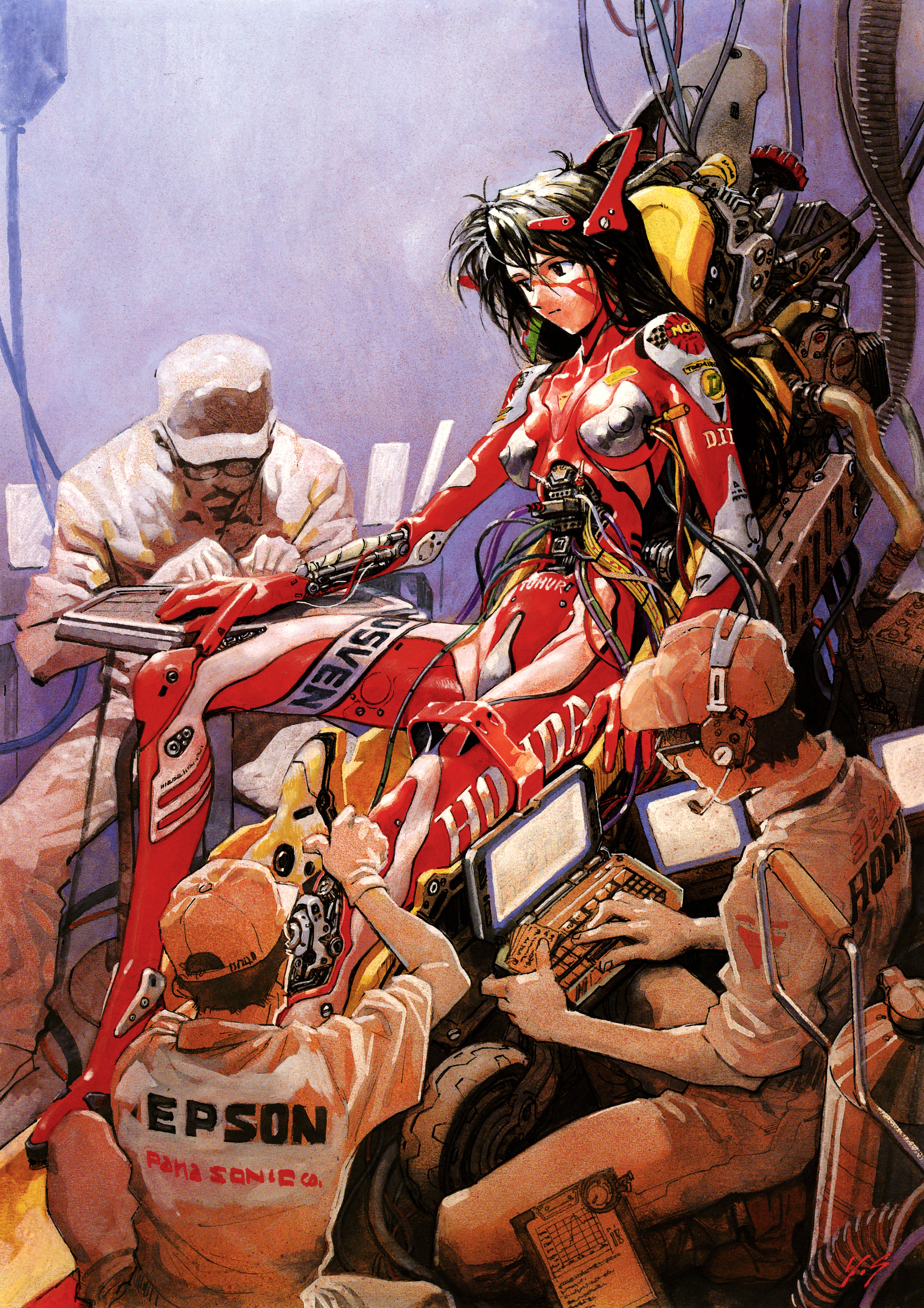 mecha pilot maintenance scene