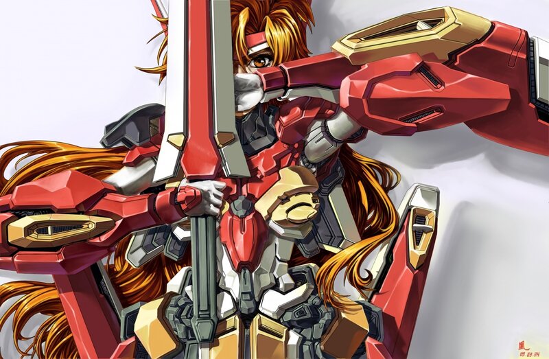 mecha pilot with sword