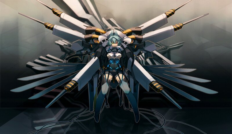 mecha pilot with winged armor