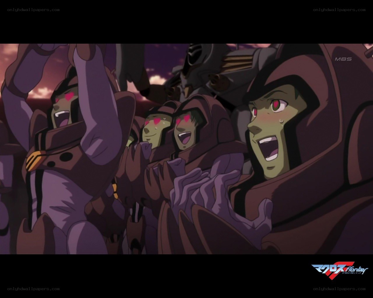 mecha pilots cheering