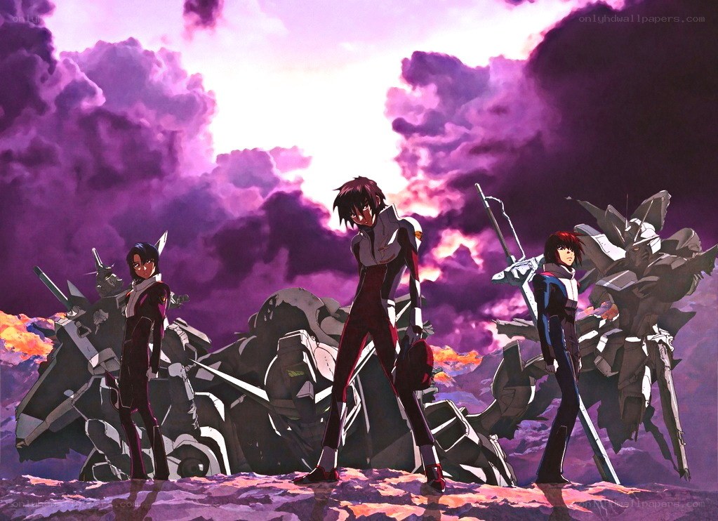 mecha pilots in a battle scene