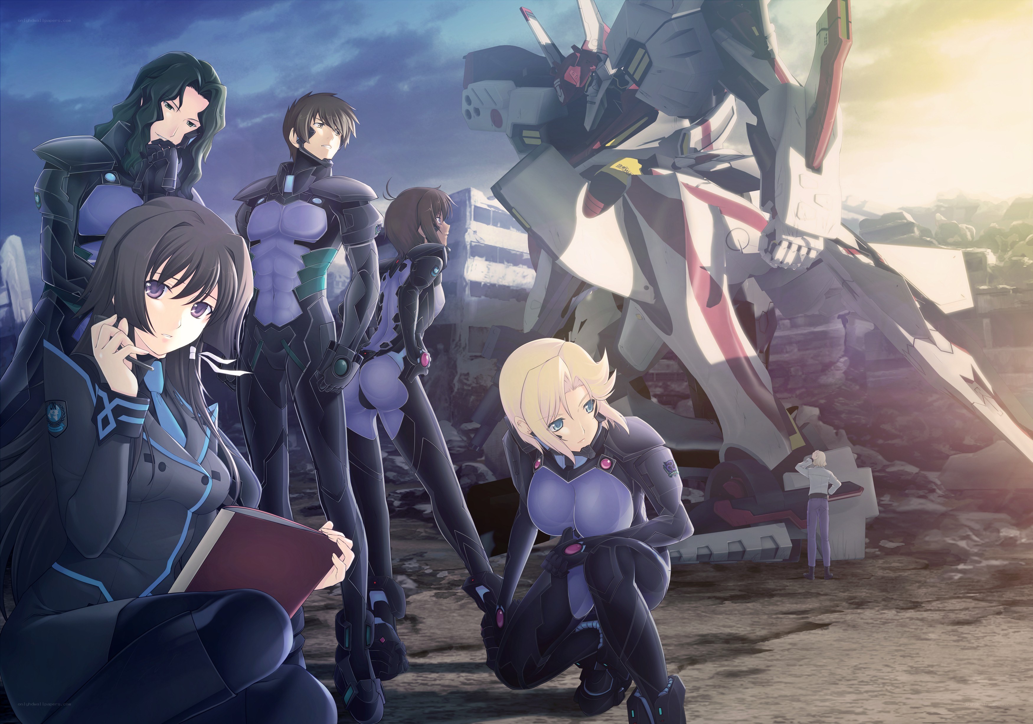 mecha pilots in a war zone