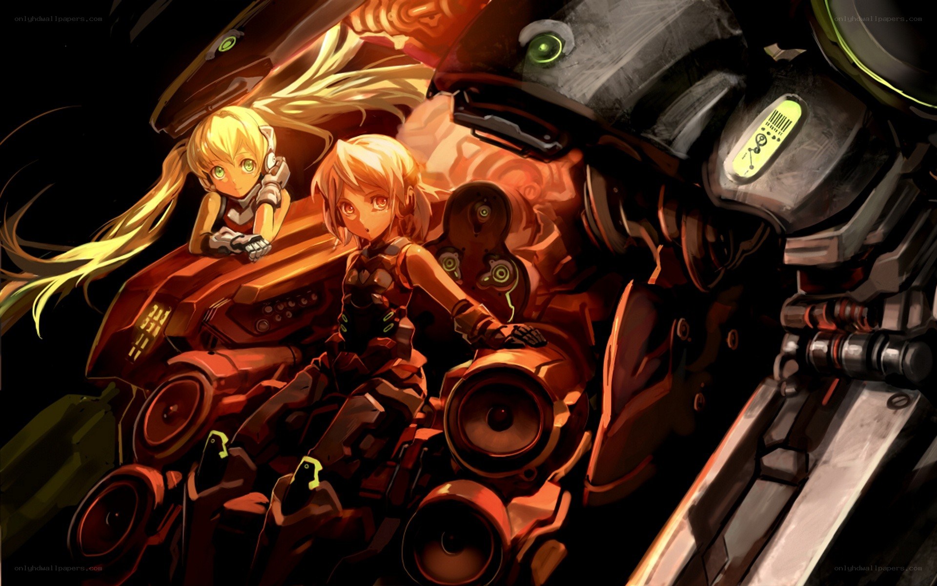 mecha pilots in cockpit