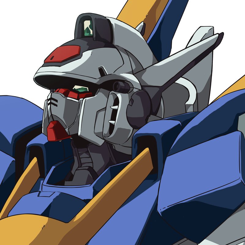 Mecha Robot Head — Blue, Neutral