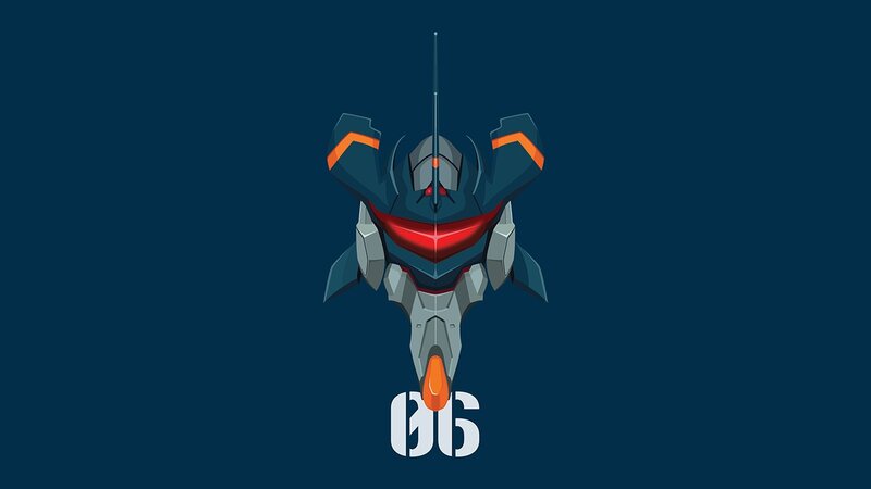 Mecha Robot Head — Blue