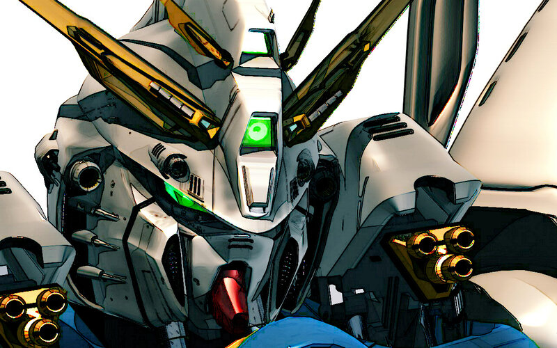 mecha robot head close-up