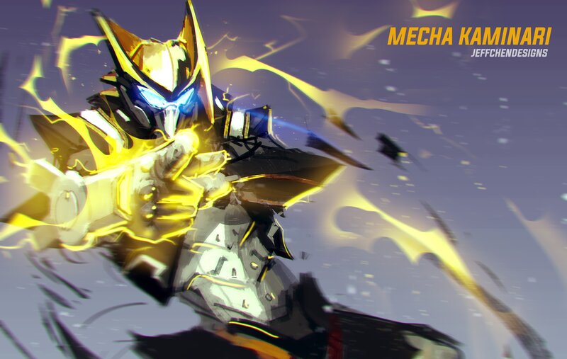 Mecha Robot in Action — Yellow