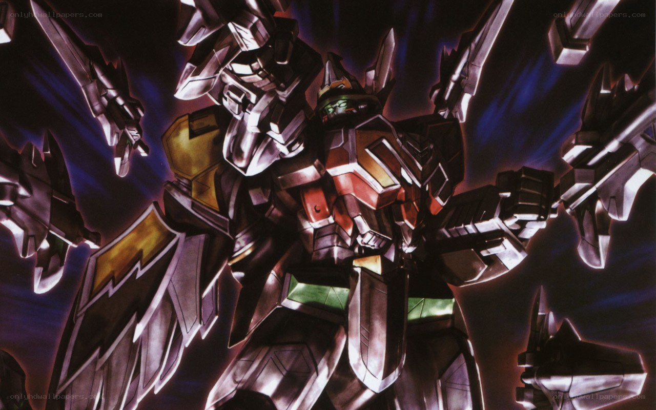 mecha robot in battle stance