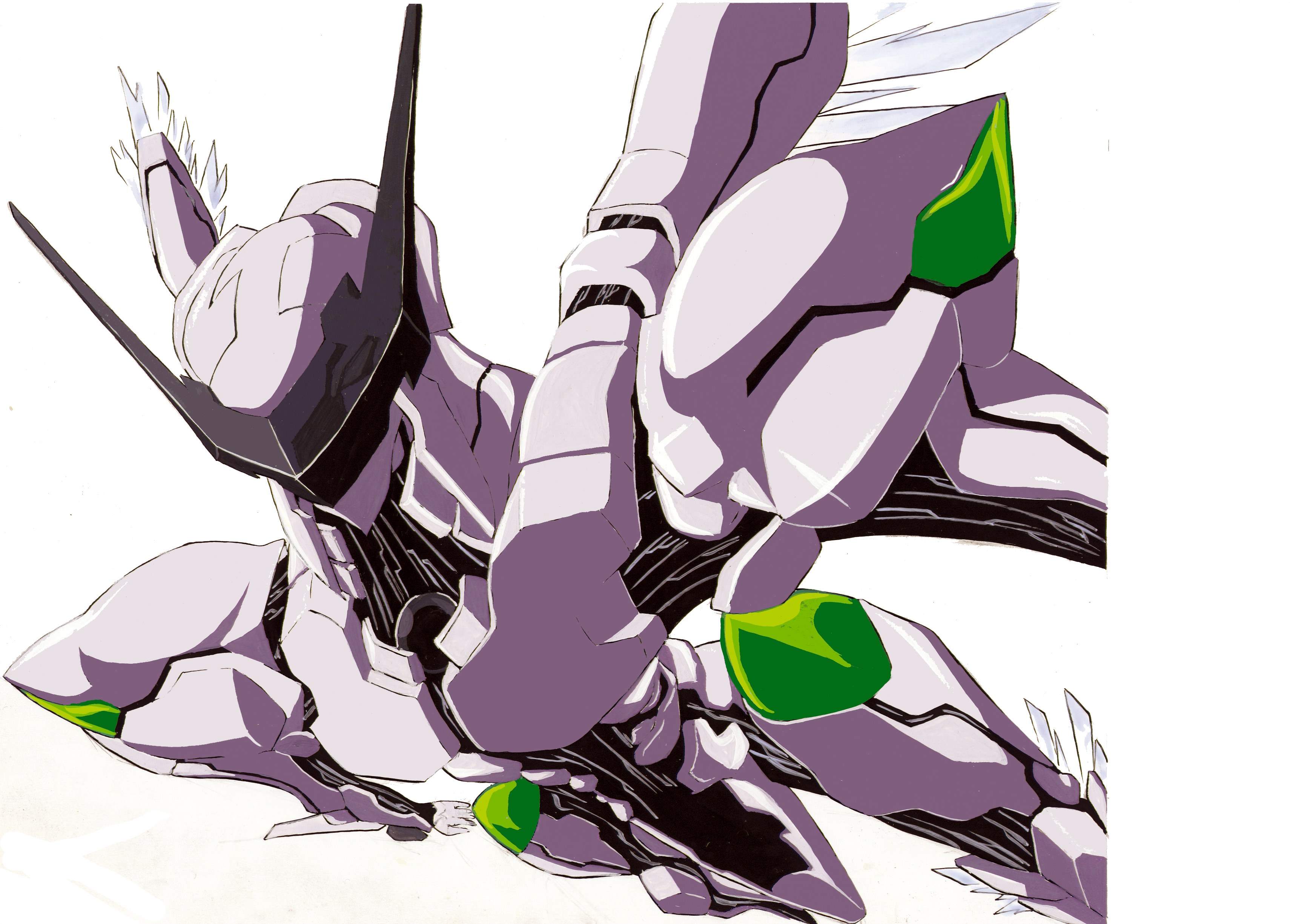 mecha robot in dynamic pose