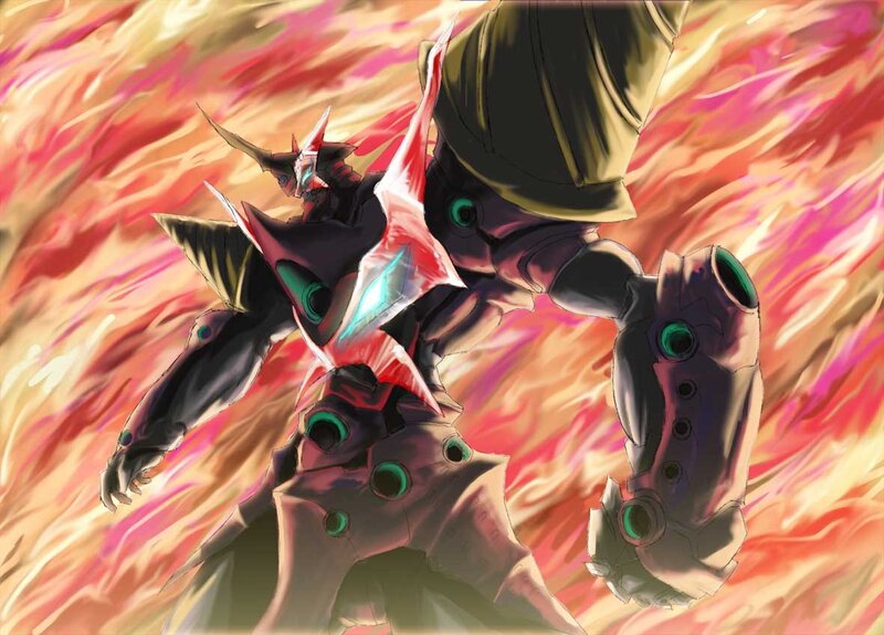 Mecha Robot in Flames