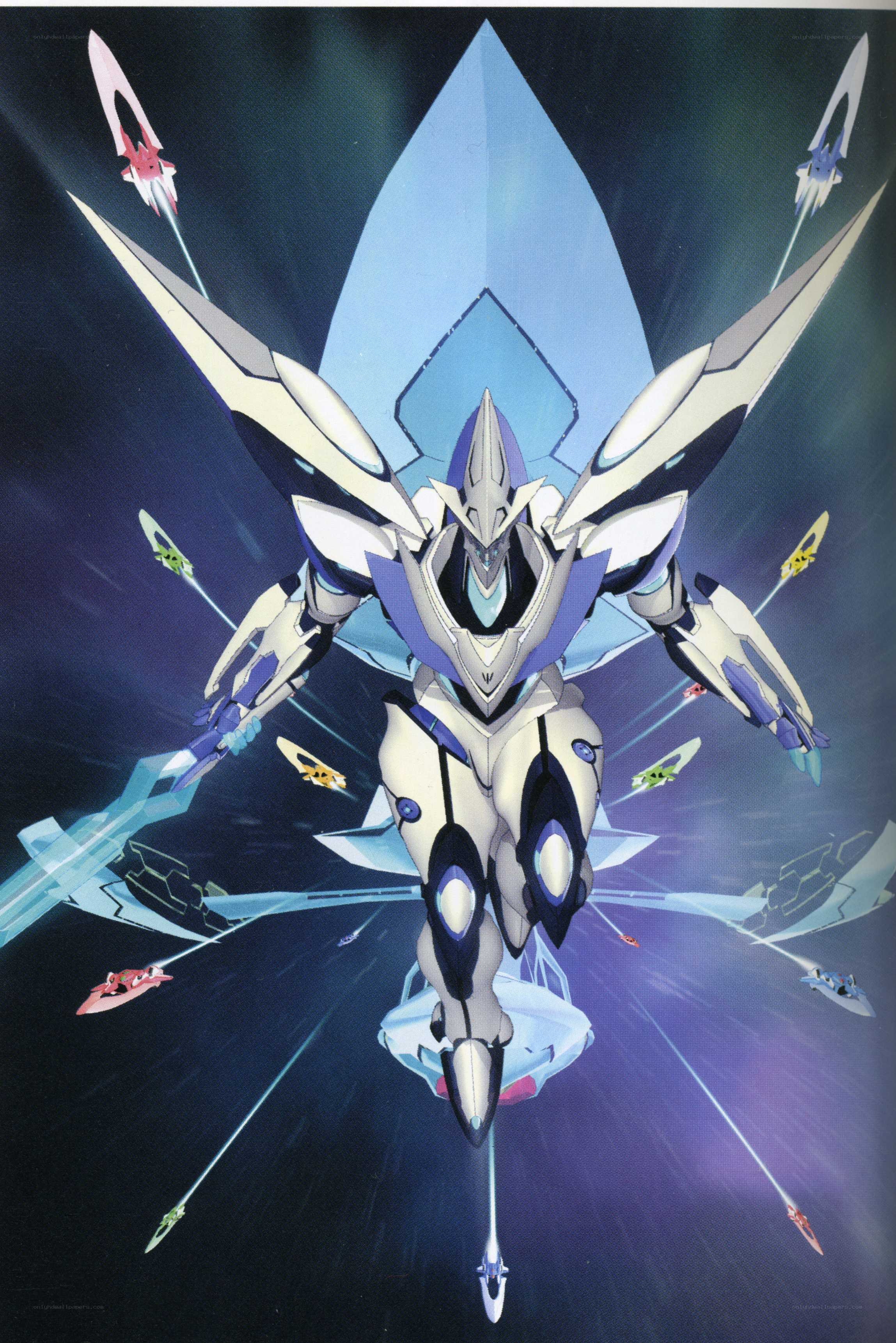 mecha robot in space battle