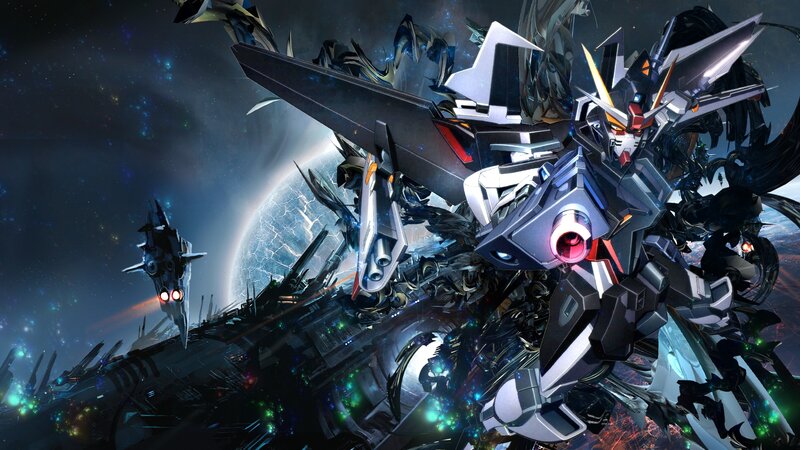 Mecha Robot in Space — Black, Dramatic
