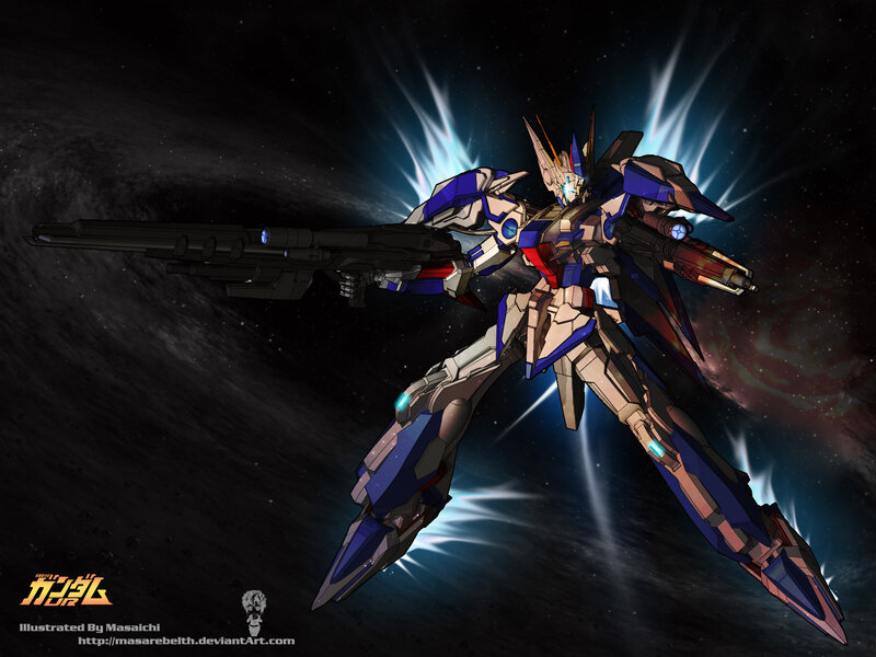 Mecha Robot in Space — Blue, Dramatic