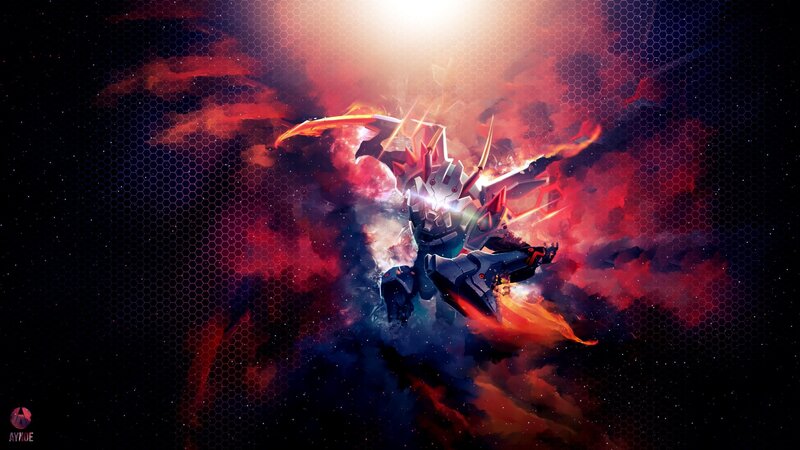 Mecha Robot in Space — Red