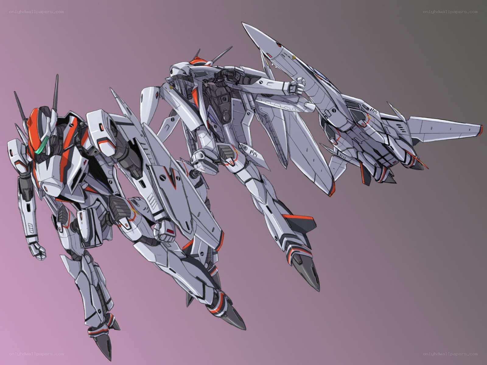 mecha robot in transformation