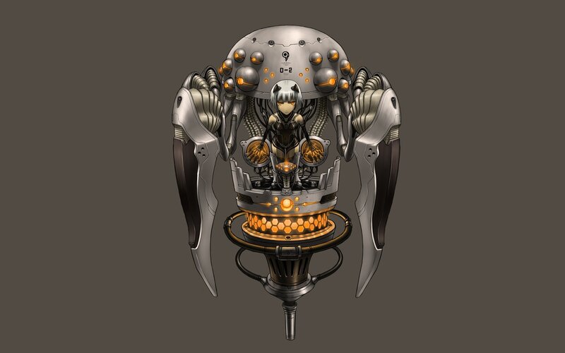 mecha robot with anime pilot