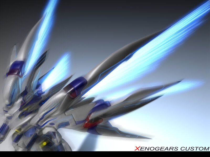 Mecha Robot with Blue Beams
