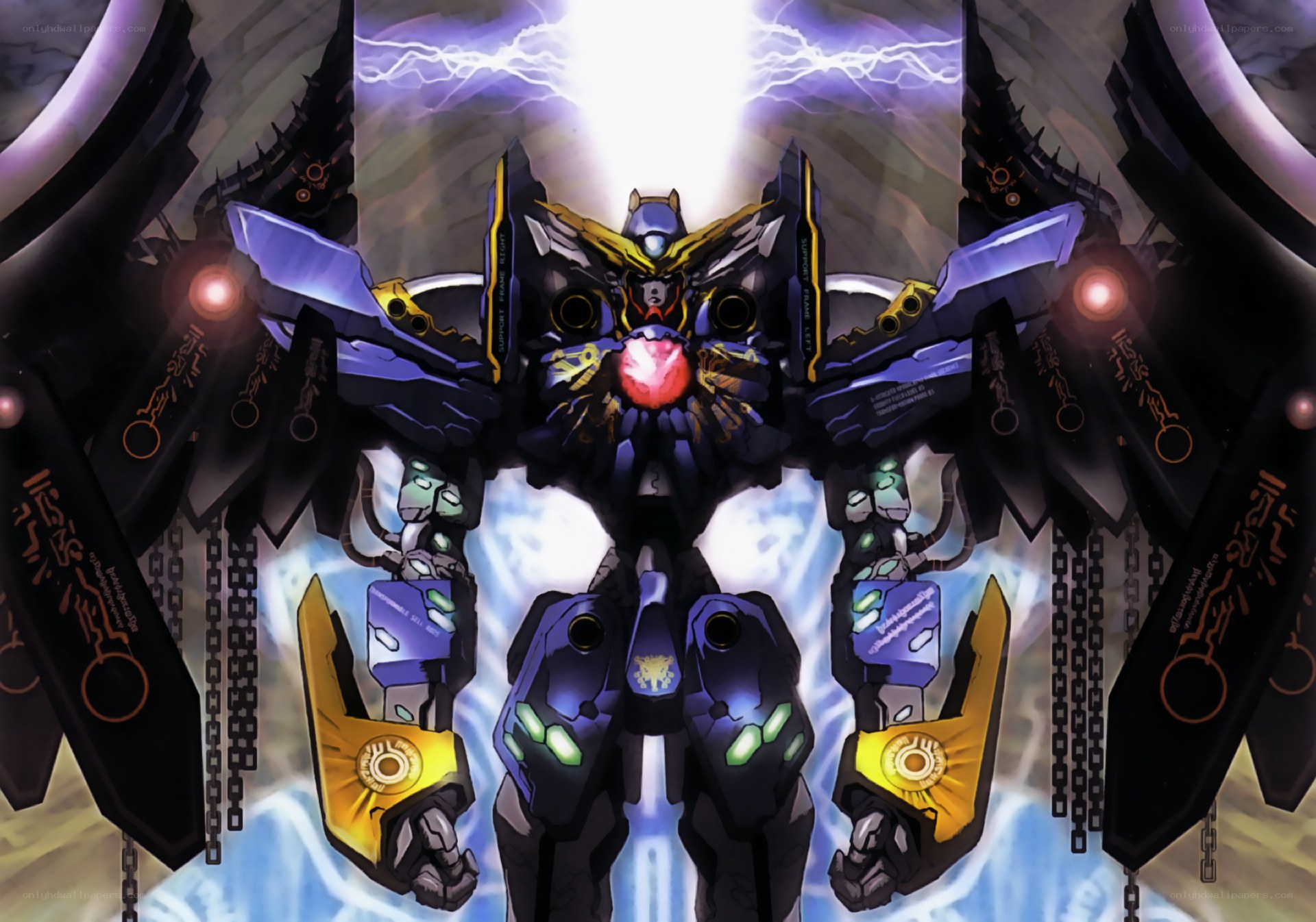 mecha robot with glowing core