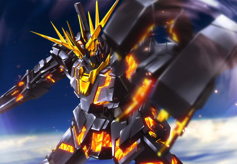 Mecha Robot with Golden Armor
