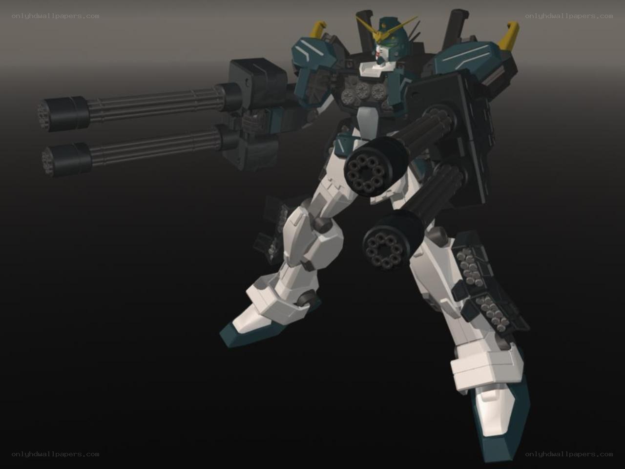 mecha robot with heavy weapons