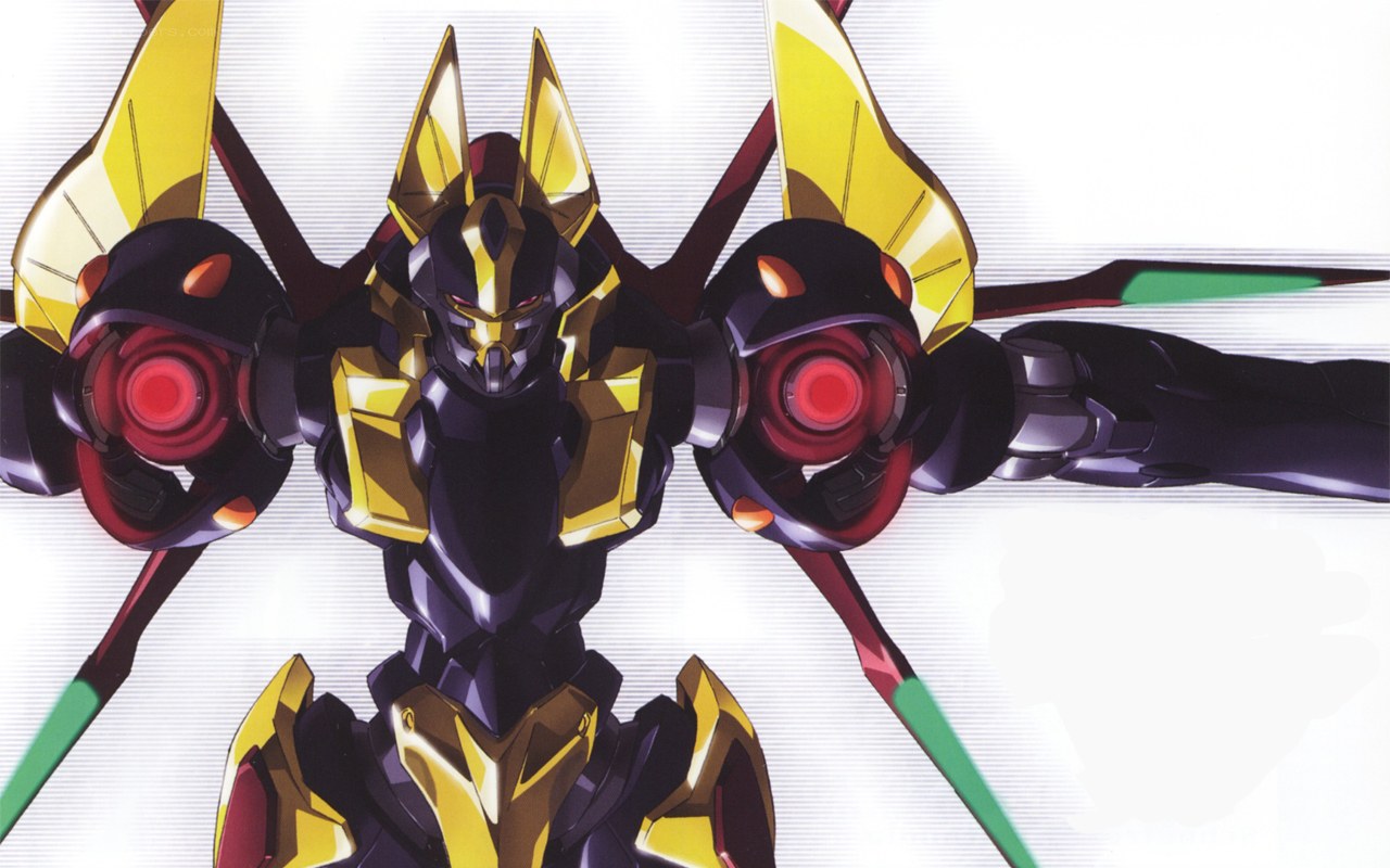 mecha robot with red eyes