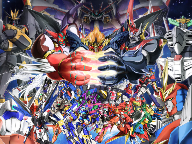 mecha robots in battle