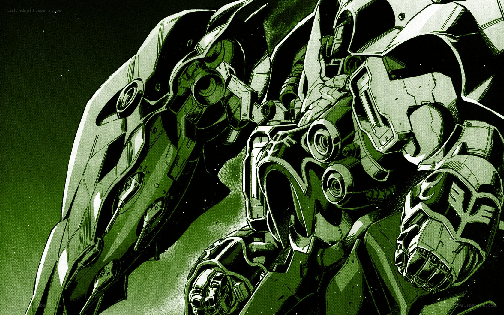 mecha robots in green