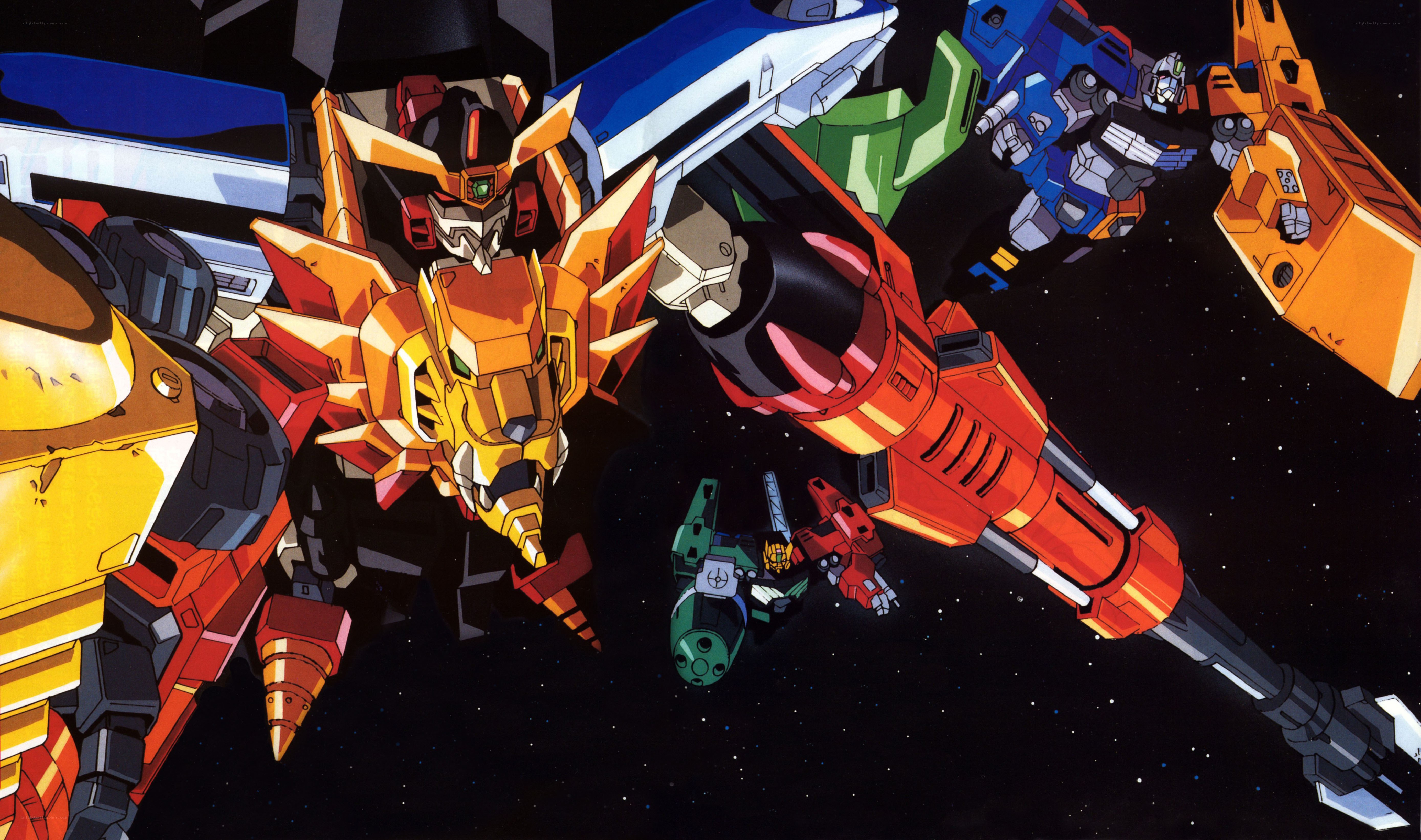 mecha robots in space battle