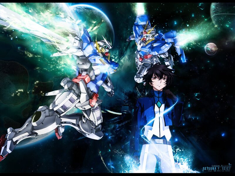 Mecha Robots in Space — Blue, Dramatic, Night, Anime