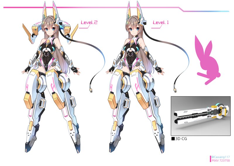 Mecha-suited Anime Girl — White