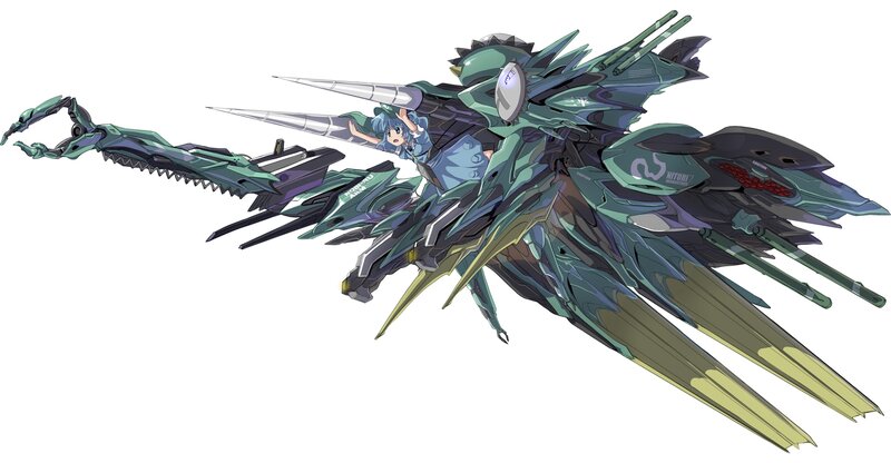 Mecha with Blue-haired Pilot