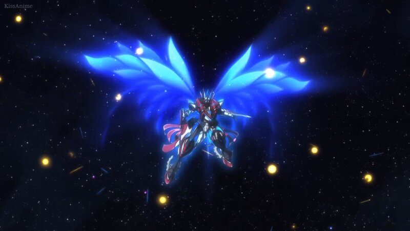 Mecha with Blue Wings — Dramatic