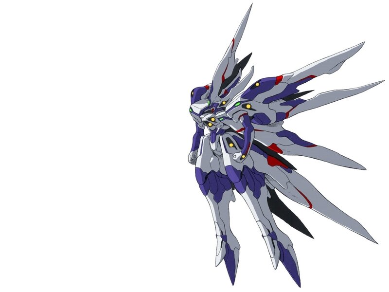 mecha with wing-like appendages