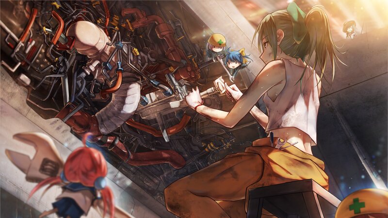 Mechanic Working on Engine — Brown