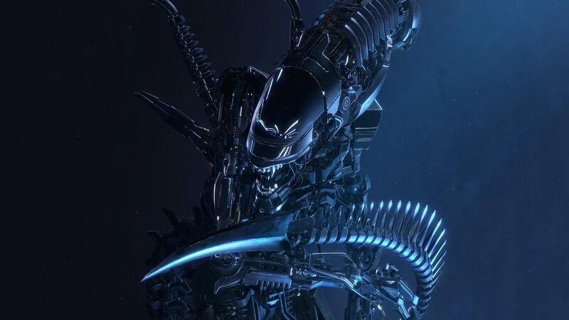 Mechanical Alien Creature — Black, Dramatic