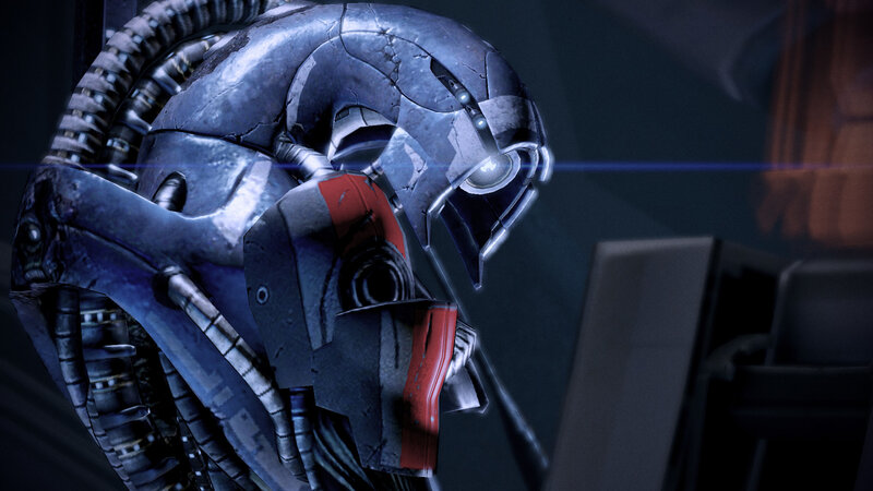 Mechanical Alien Head — Blue