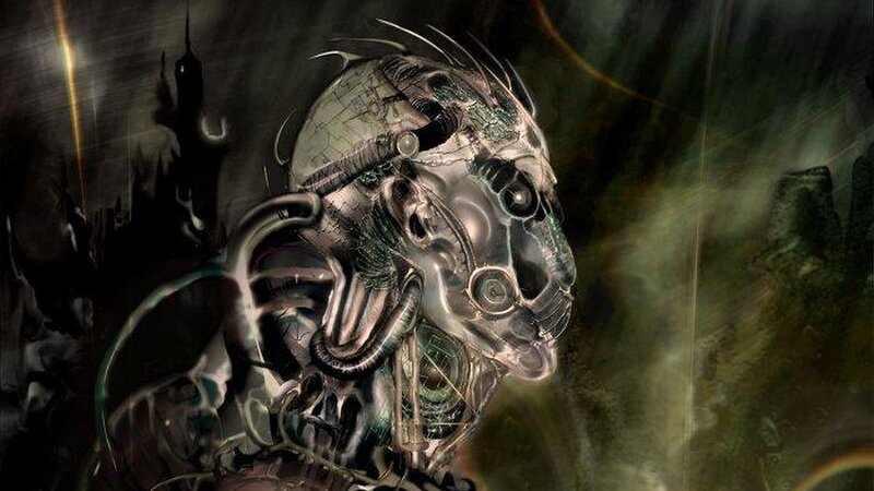 Mechanical Alien Head — Green