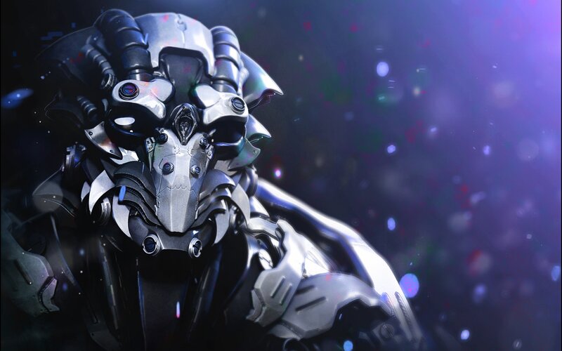 Mechanical Alien Head — Silver