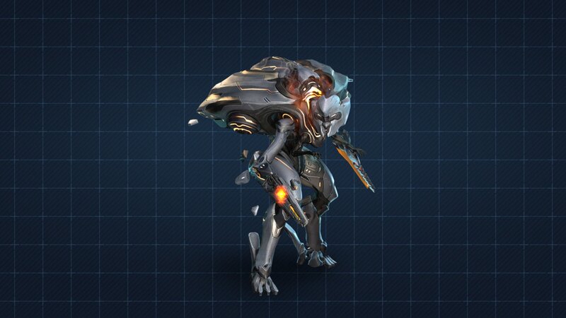 mechanical alien warrior