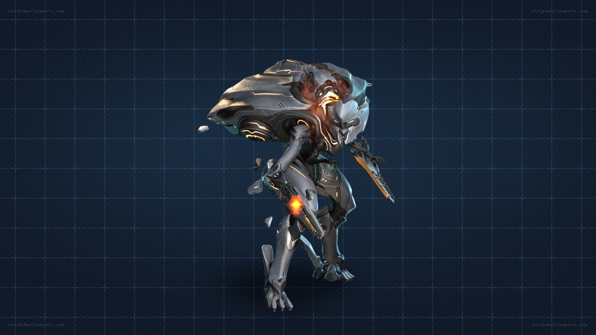 mechanical alien warrior