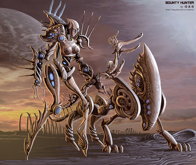 Mechanical Alien Warrior — Brown
