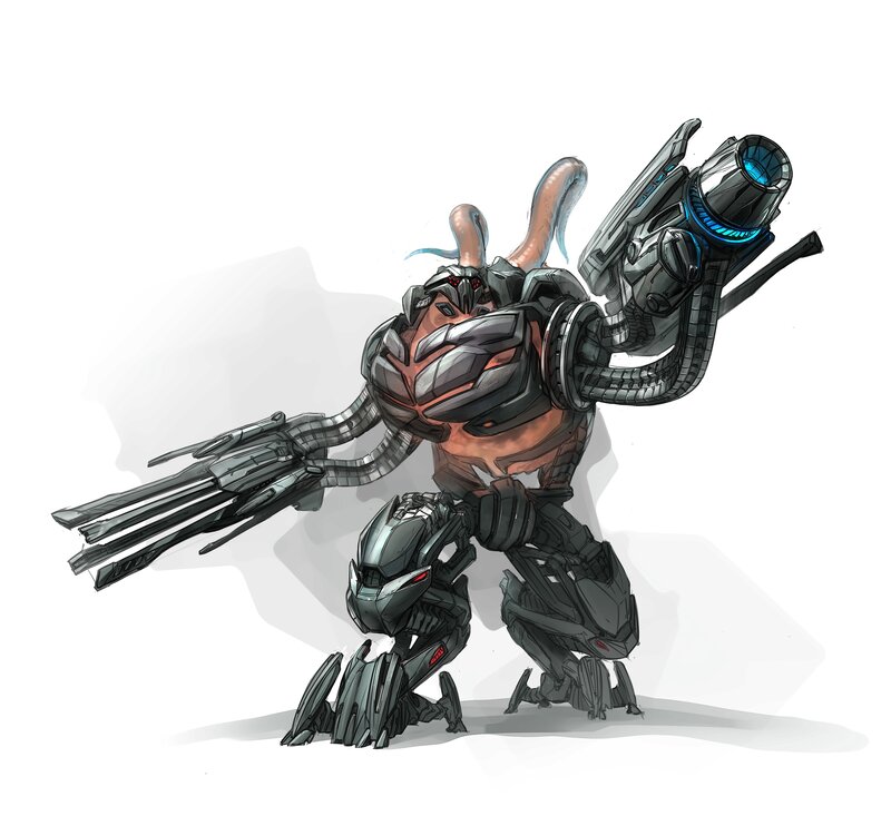 Mechanical Alien Warrior — Gray