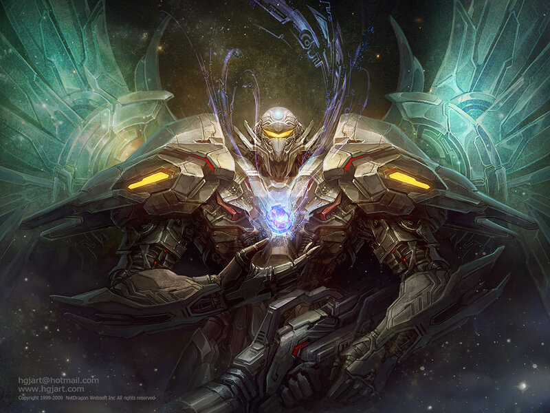 mechanical angel in space