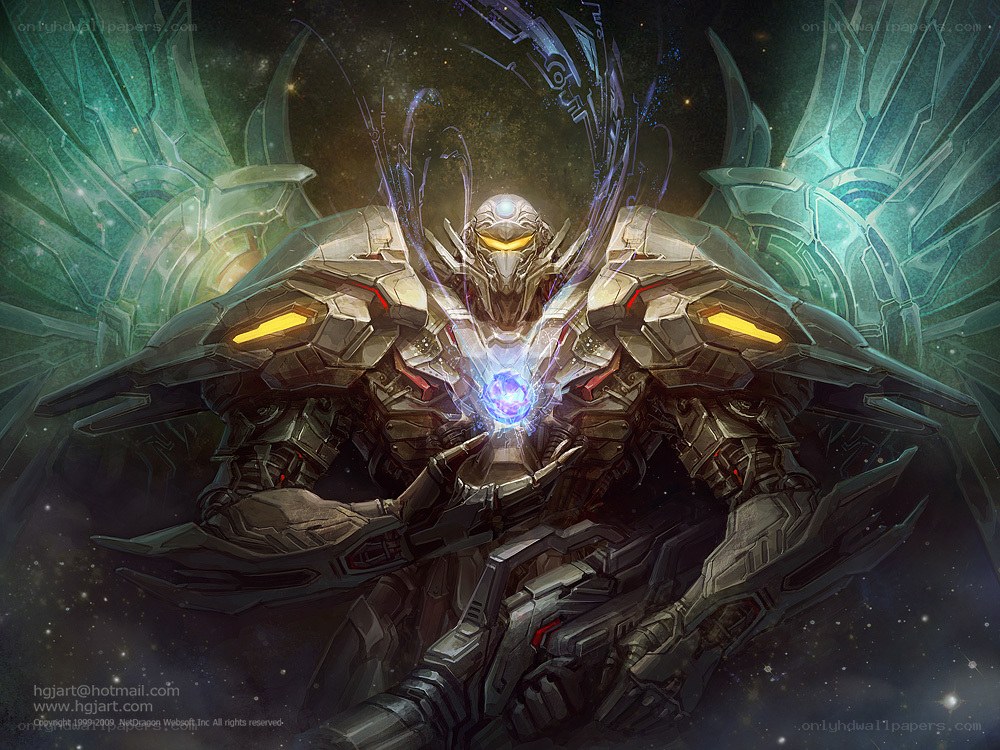mechanical angel in space